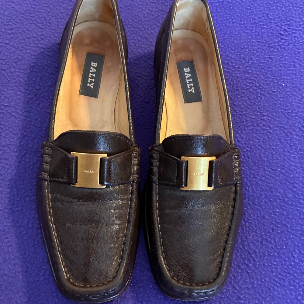 Ladies Bally Tempest Loafers-Size 6.5-Dark Brown